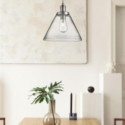 Pyramid - Clear Glass with Chrome Single Pendant Pyramid - Clear Glass with Chrome Single Pendant