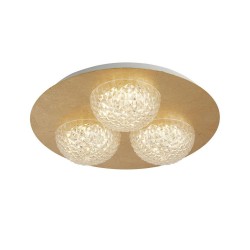 Celestia - LED Gold Leaf & Acrylic 3 Light Flush