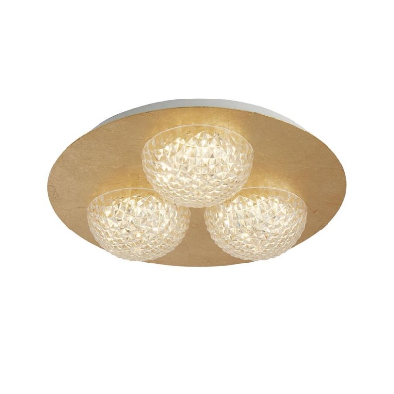 Searchlight-32511-3GO - Celestia - LED Gold Leaf & Acrylic 3 Light Flush