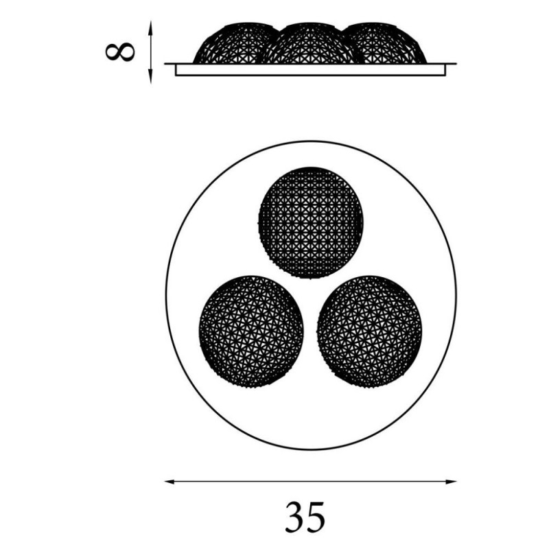 Searchlight-32511-3GO - Celestia - LED Gold Leaf & Acrylic 3 Light Flush