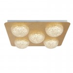 Celestia - LED Gold Leaf & Acrylic 5 Light Flush