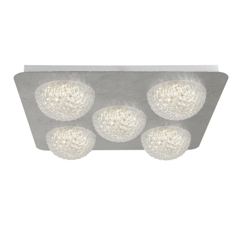 Searchlight-32511-5SI - Celestia - LED Silver Leaf & Acrylic 5 Light Flush