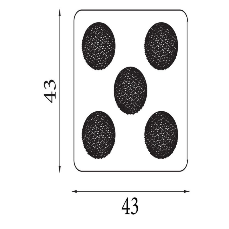 Searchlight-32511-5SI - Celestia - LED Silver Leaf & Acrylic 5 Light Flush