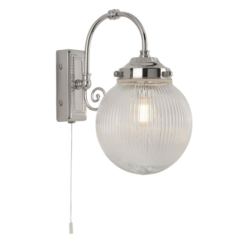 Searchlight-3259CC - Belvue - Bathroom Ribbed Glass & Chrome Wall Lamp