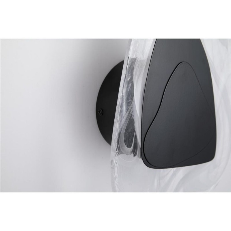 Searchlight-32983BK - Destiny - Matt Black LED Wall lamp with Cloudy Glass Diffuser