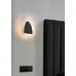 Destiny - Matt Black LED Wall lamp with Cloudy Glass Diffuser