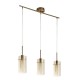 Searchlight-3303-3CP - Duo III - Bronze 3 Light over Island Fitting with Amber & Frosted Glasses