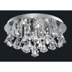 Hanna - Crystal Pyramid Drops with Chrome 4 Light Flush