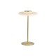 Searchlight-33120PB - Record - Gold LED Table Lamp with White Glass Shade