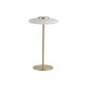 Searchlight-33120PB - Record - Gold LED Table Lamp with White Glass Shade