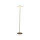 Searchlight-33121PB - Record - Gold LED Floor Lamp with White Glass Shade