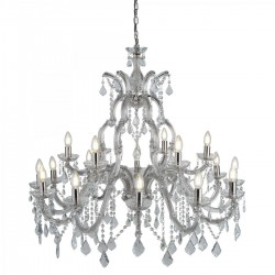 Marie Therese - Crystal & Acrylic 18 Light Chandelier - Chrome Marie Therese - Crystal & Acrylic 18 Light Chandelier - Chrome