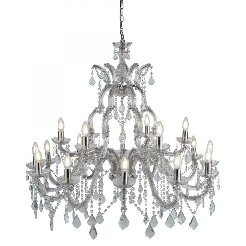 Searchlight-3314-18 - Marie Therese - Crystal & Acrylic 18 Light Chandelier - Chrome