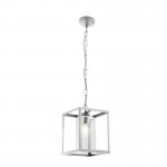 Cage - Satin Silver with Clear Glass Lantern Pendant Cage - Satin Silver with Clear Glass Lantern Pendant