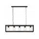 Kitchen Lights - Cage - Clear Glass & Black 5 Light over Island Fitting Prism-33413 - Cage - Clear Glass & Black 5 Light over Island Fitting