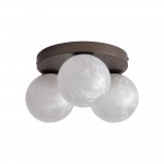 Frosty - Bronze 3 Light Semi Flush with Decorative Frosted Glass