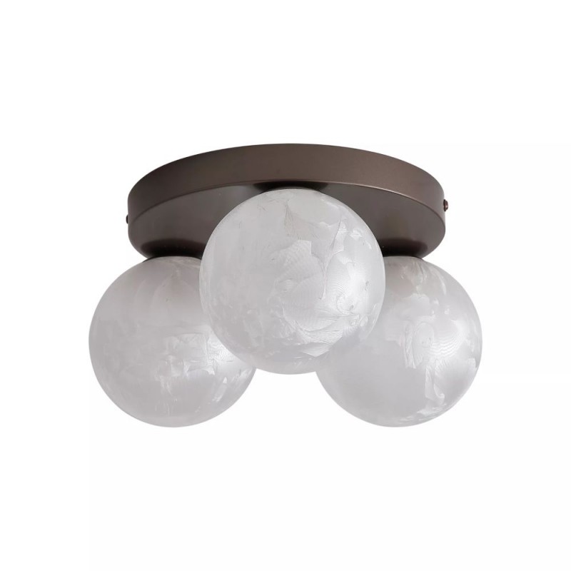 Searchlight-33450-3BZ - Frosty - Bronze 3 Light Semi Flush with Decorative Frosted Glass