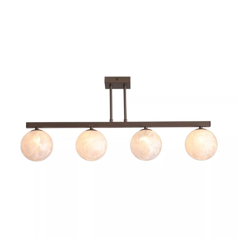 Searchlight-33450-4BZ - Frosty - Bronze 4 Light Semi Flush with Decorative Frosted Glass