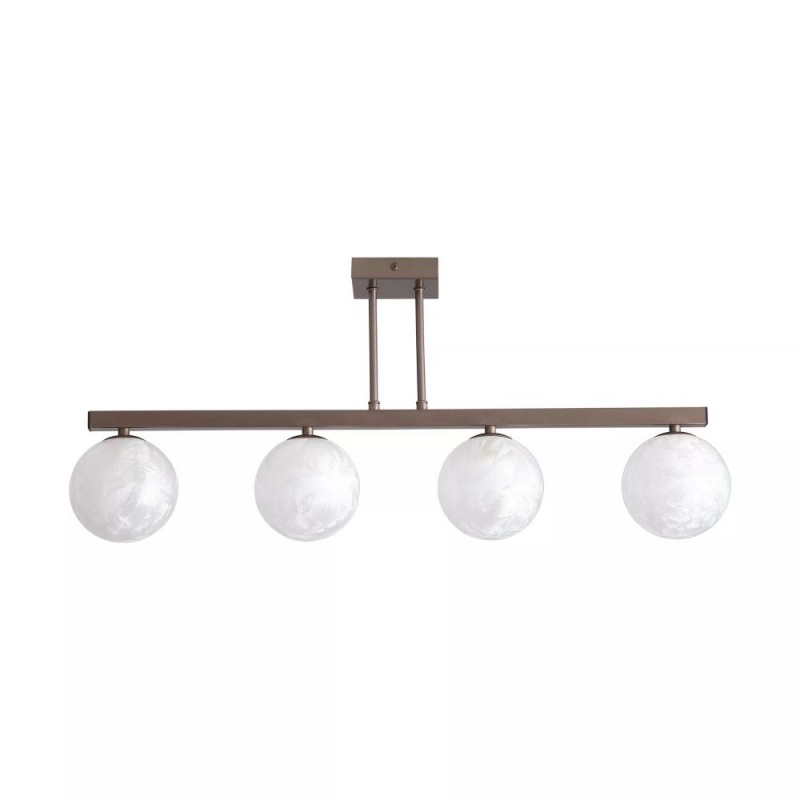 Searchlight-33450-4BZ - Frosty - Bronze 4 Light Semi Flush with Decorative Frosted Glass