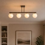 Frosty - Bronze 4 Light Semi Flush with Decorative Frosted Glass