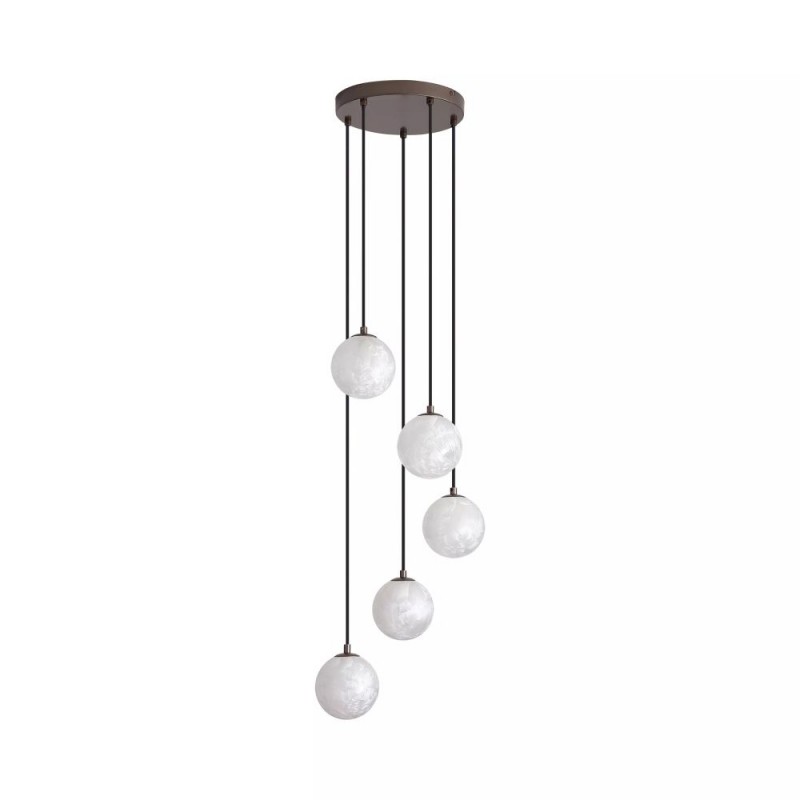 Searchlight-33450-5BZ - Frosty - Bronze 13 Light Centre Fitting with Decorative Frosted Glass