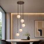 Frosty - Bronze 13 Light Centre Fitting with Decorative Frosted Glass