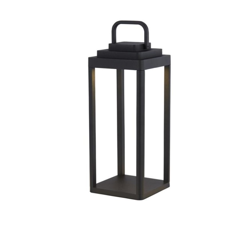 Searchlight-33502-350 - Portobello - Black Rechargeable Lantern Table Lamp IP54