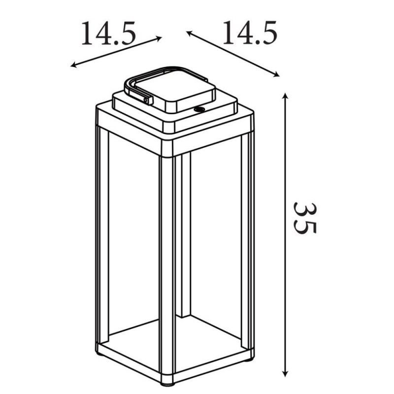 Searchlight-33502-350 - Portobello - Black Rechargeable Lantern Table Lamp IP54