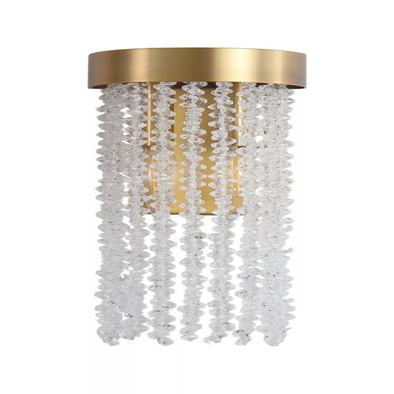 Searchlight-33520-2BZ - Bella - Matt Brass 2 Light Wall Lamp with Crystal