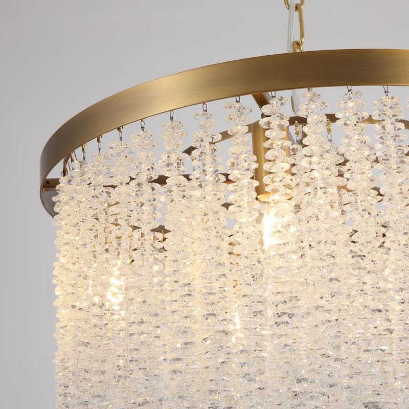 Searchlight-33520-5BZ - Bella - Matt Brass 5 Light Chandelier with Crystal
