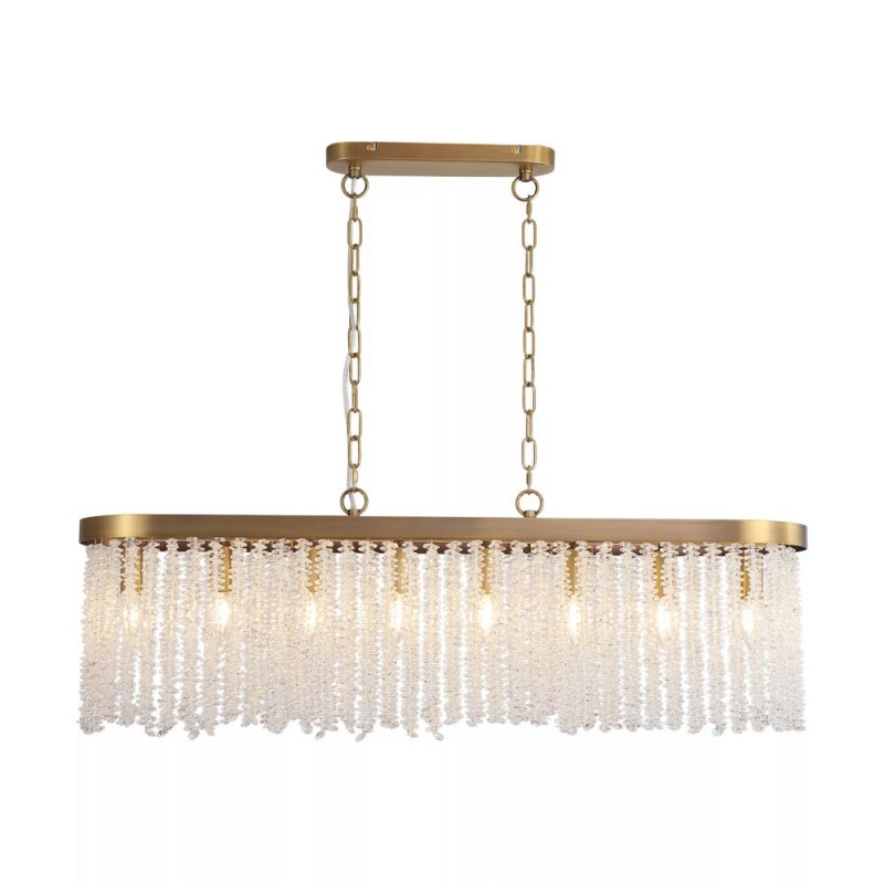 Searchlight-33520-8BZ - Bella - Matt Brass 8 Light over Island Fitting with Crystal