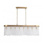Bella - Matt Brass 8 Light over Island Fitting with Crystal