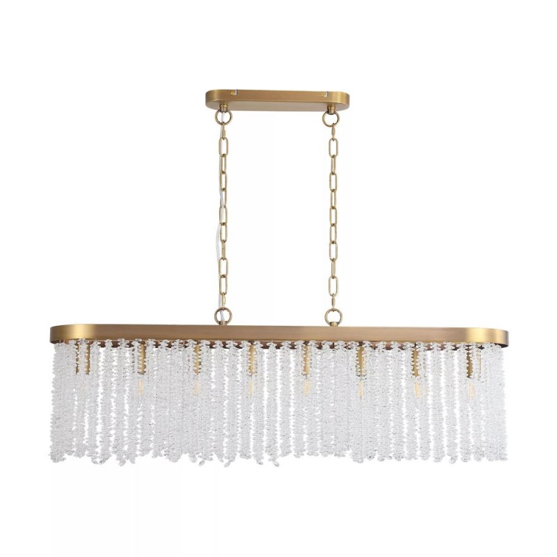 Searchlight-33520-8BZ - Bella - Matt Brass 8 Light over Island Fitting with Crystal