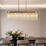 Bella - Matt Brass 8 Light over Island Fitting with Crystal