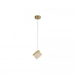 Cuboid - Satin Brass LED Pendant with Clear Cubes
