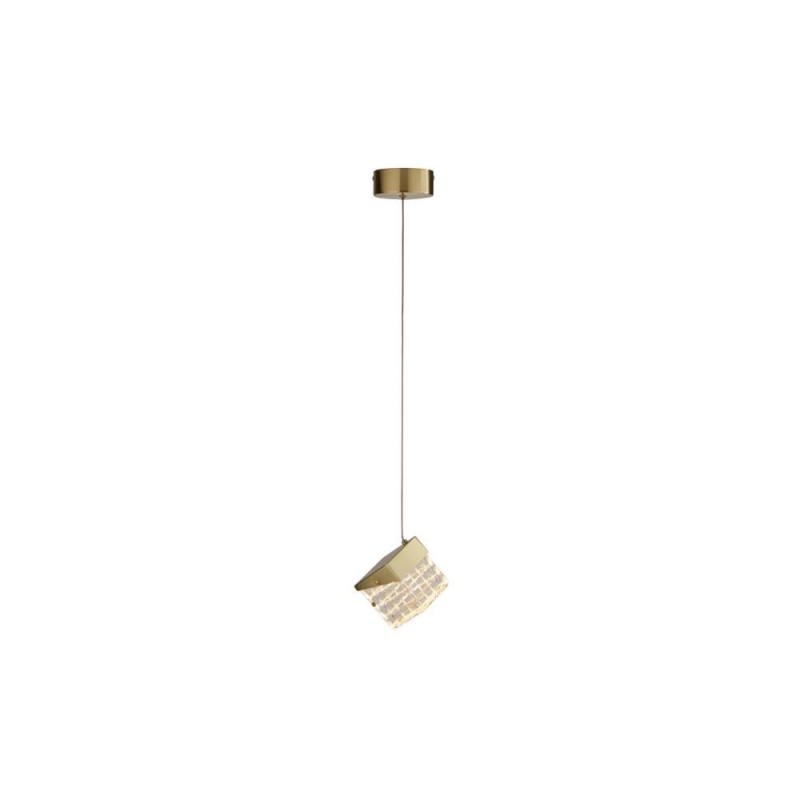 Searchlight-33640SB - Cuboid - Satin Brass LED Pendant with Clear Cubes