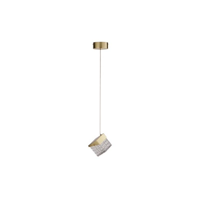 Searchlight-33640SB - Cuboid - Satin Brass LED Pendant with Clear Cubes