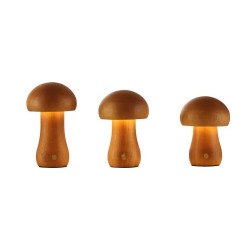 Asher - Set of 3 Rechargeable Wooden Table Lamps