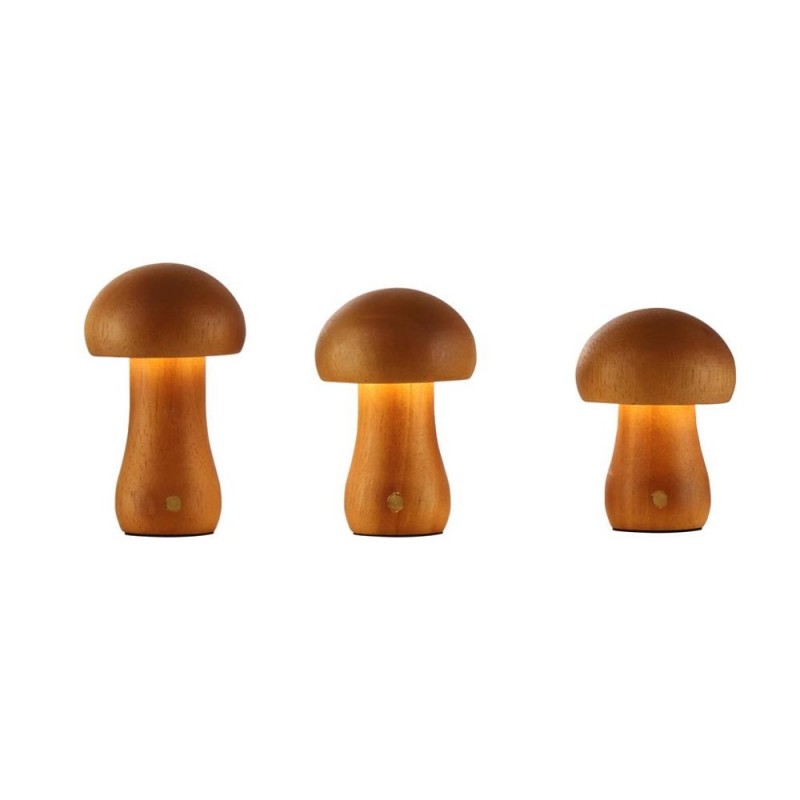 Searchlight-34125NA - Asher - Set of 3 Rechargeable Wooden Table Lamps