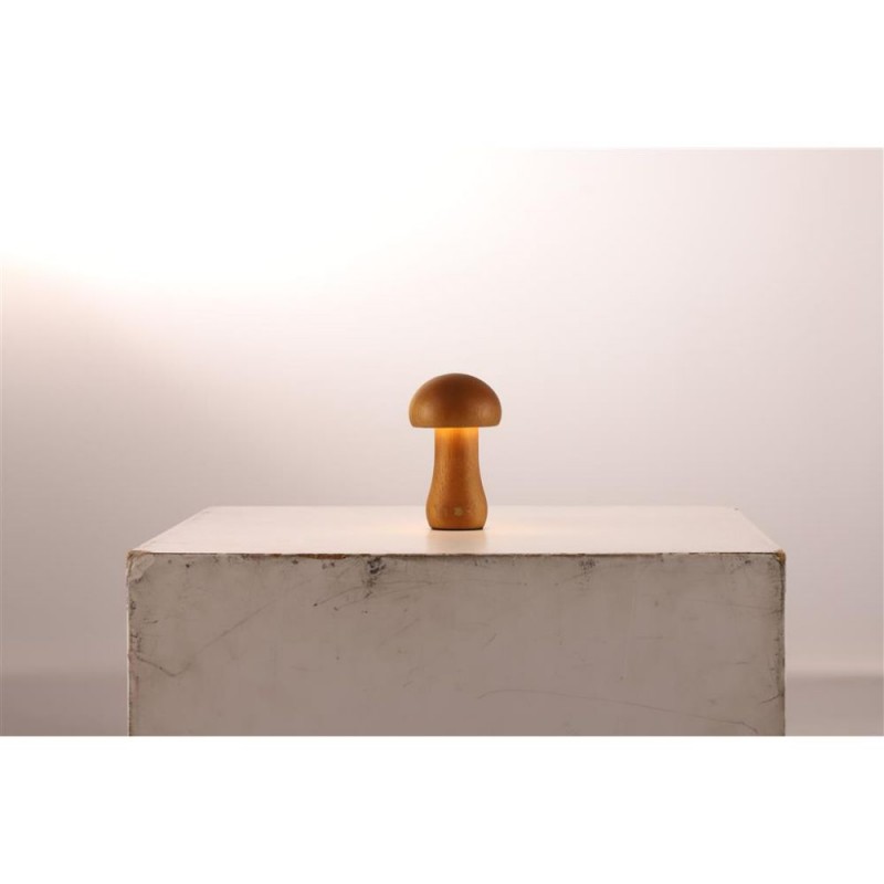 Searchlight-34125NA - Asher - Set of 3 Rechargeable Wooden Table Lamps