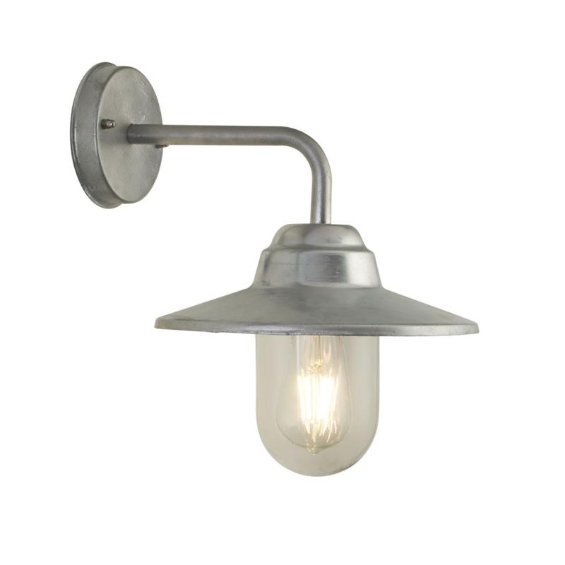 Searchlight-34291SI - Toronto - Galvanised Silver Wall Lamp with Clear Glass