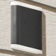 Outdoor - Outdoor - Black Up&Down Wall Lamp with Diffuser Searchlight-3486BK - Outdoor - Black Up&Down Wall Lamp with Diffuser