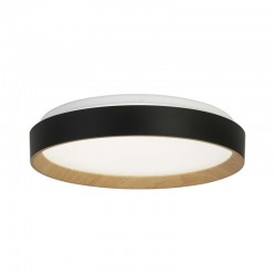 Sorrento - Black & Wood CCT Flush with White Acrylic Diffuser Sorrento - Black & Wood CCT Flush with White Acrylic Diffuser