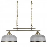 Bistro II - Textured Clear Glass & Antique Brass 2 Light over Island Fitting Bistro II - Textured Clear Glass & Antique Brass 2 Light over Island Fitting