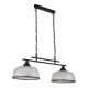 Searchlight-3592-2BK - Highworth - Matt Black 2 Light over Island Fitting with Textured Clear Glasses
