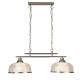 Searchlight-3592-2SS - Bistro II - Textured Clear Glass & Satin Silver 2 Light over Island Fitting