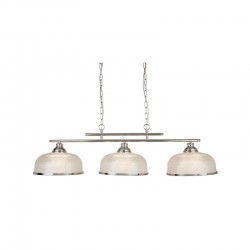 Bistro II - Textured Clear Glass & Satin Silver 3 Light over Island Fitting Bistro II - Textured Clear Glass & Satin Silver 3 Light over Island Fitting