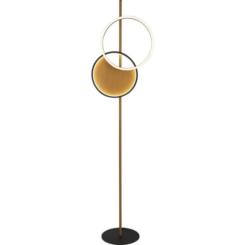 Searchlight-36302-1BK - Curio - Wooden & Black LED Floor Lamp