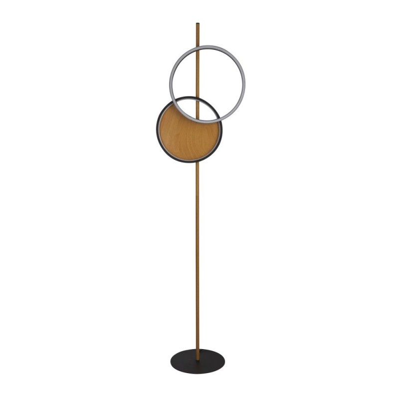 Searchlight-36302-1BK - Curio - Wooden & Black LED Floor Lamp
