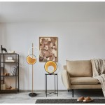 Curio - Wooden & Black LED Floor Lamp